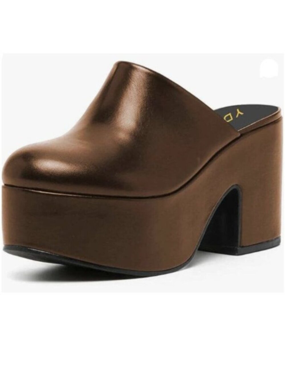 YDN Women Casual Block Heel Mules Cozy Platform Chunky Sandals Brown Sandals